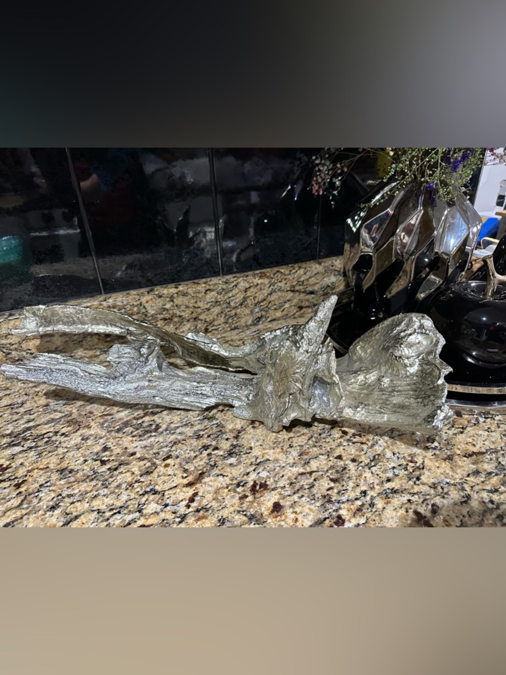 Metallic Silver Driftwood Accent Sculpture - Home Accents